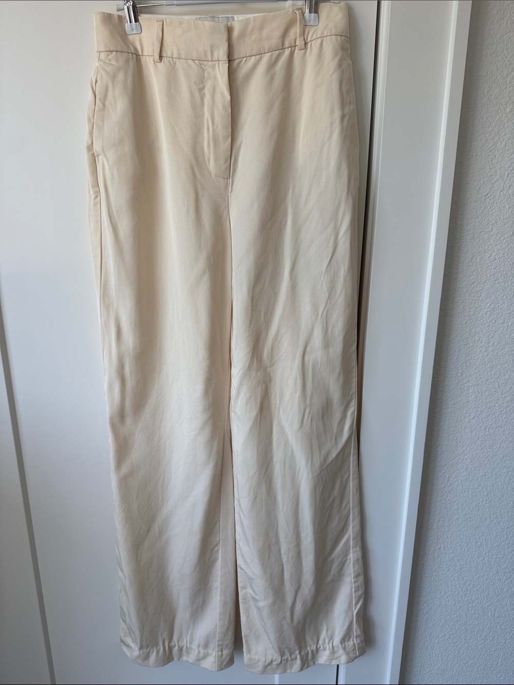 Reformation Ivory Wide-Leg Trousers